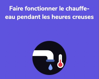 Faire fonctionner le chauffe-eau pendant les heures creuses